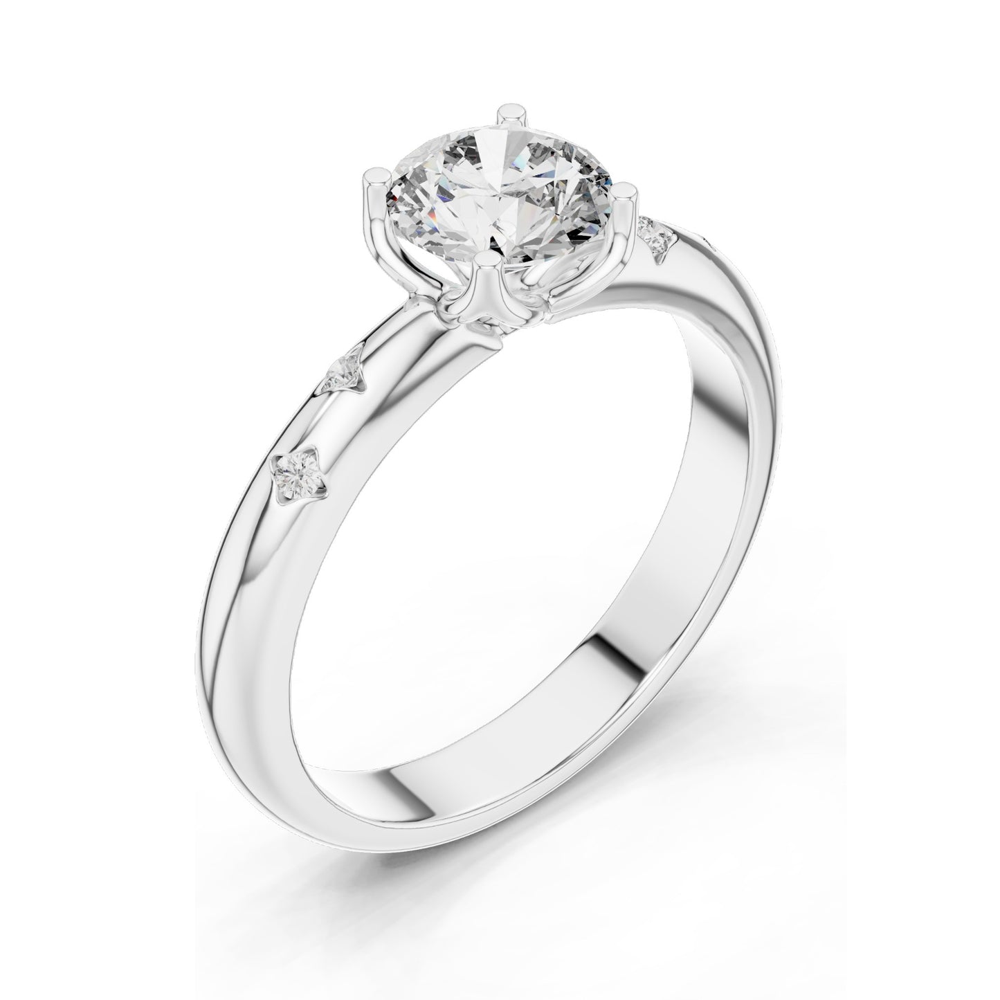 0.89 CT Cushion Cut Lab Diamond Ring for Women | VVS-VS EF CVD | Accent Stones | 18KT, 14KT, 10KT Gold & 925 Silver | Rose, Yellow, White Gold & Moissanite Option