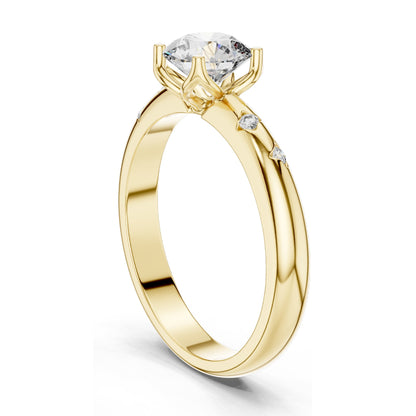 0.89 CT Cushion Cut Lab Diamond Ring for Women | VVS-VS EF CVD | Accent Stones | 18KT, 14KT, 10KT Gold & 925 Silver | Rose, Yellow, White Gold & Moissanite Option