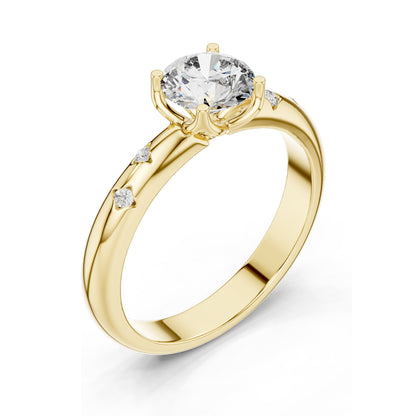 0.89 CT Cushion Cut Lab Diamond Ring for Women | VVS-VS EF CVD | Accent Stones | 18KT, 14KT, 10KT Gold & 925 Silver | Rose, Yellow, White Gold & Moissanite Option