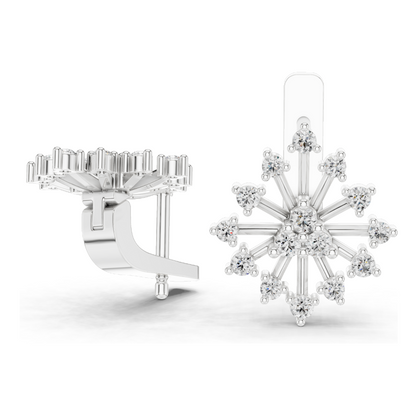 0.546 CT Lab Diamond Snowflake Earrings | Round Brilliant Cut | 18KT, 14KT, 10KT Gold & 925 Silver | Rose, Yellow, White Gold | Luxury Fine Jewelry