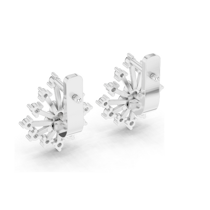 0.546 CT Lab Diamond Snowflake Earrings | Round Brilliant Cut | 18KT, 14KT, 10KT Gold & 925 Silver | Rose, Yellow, White Gold | Luxury Fine Jewelry