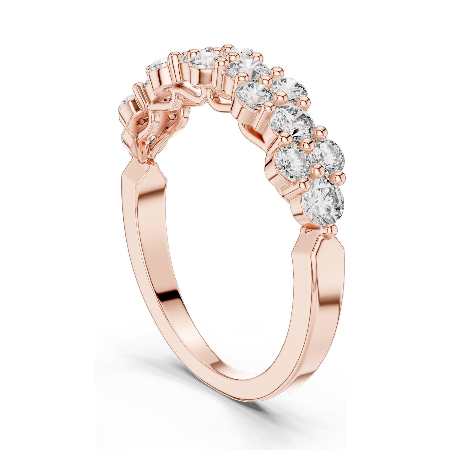 0.93 CT Round Brilliant Lab Diamond Eternity Band Ring for Women | VVS-VS EF Clarity | 18KT, 14KT, 10KT Gold & 925 Silver | Rose, Yellow, White Gold & Moissanite Options