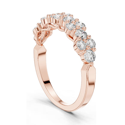 0.93 CT Round Brilliant Lab Diamond Eternity Band Ring for Women | VVS-VS EF Clarity | 18KT, 14KT, 10KT Gold & 925 Silver | Rose, Yellow, White Gold & Moissanite Options