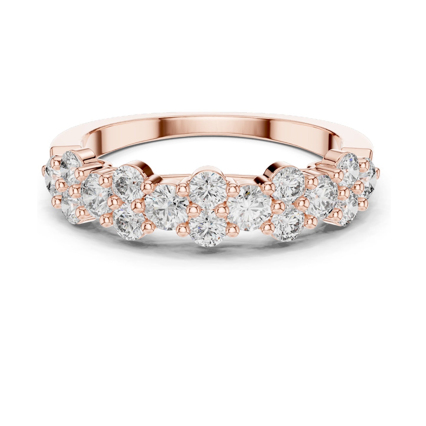 0.93 CT Round Brilliant Lab Diamond Eternity Band Ring for Women | VVS-VS EF Clarity | 18KT, 14KT, 10KT Gold & 925 Silver | Rose, Yellow, White Gold & Moissanite Options