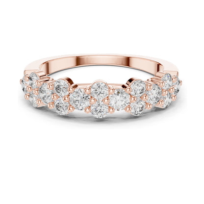 0.93 CT Round Brilliant Lab Diamond Eternity Band Ring for Women | VVS-VS EF Clarity | 18KT, 14KT, 10KT Gold & 925 Silver | Rose, Yellow, White Gold & Moissanite Options