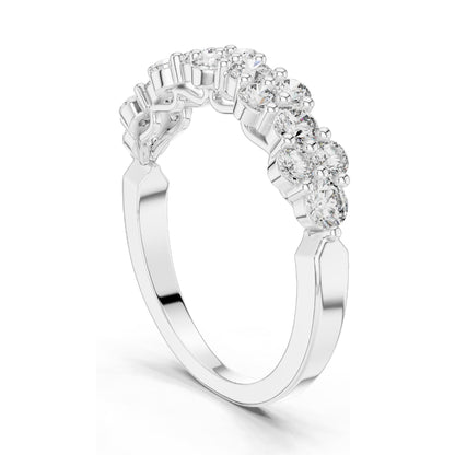 0.93 CT Round Brilliant Lab Diamond Eternity Band Ring for Women | VVS-VS EF Clarity | 18KT, 14KT, 10KT Gold & 925 Silver | Rose, Yellow, White Gold & Moissanite Options