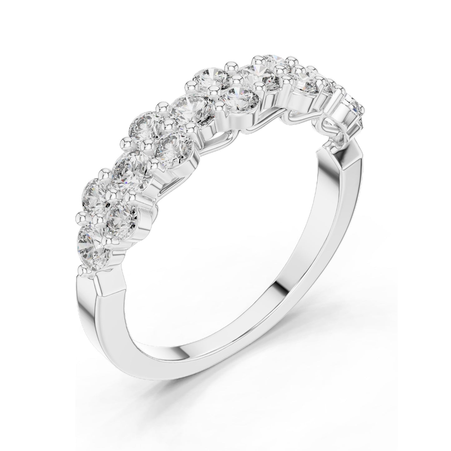 0.93 CT Round Brilliant Lab Diamond Eternity Band Ring for Women | VVS-VS EF Clarity | 18KT, 14KT, 10KT Gold & 925 Silver | Rose, Yellow, White Gold & Moissanite Options