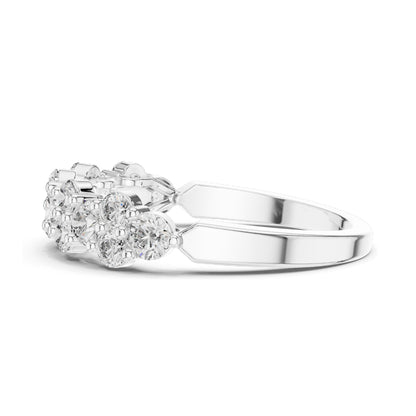 0.93 CT Round Brilliant Lab Diamond Eternity Band Ring for Women | VVS-VS EF Clarity | 18KT, 14KT, 10KT Gold & 925 Silver | Rose, Yellow, White Gold & Moissanite Options
