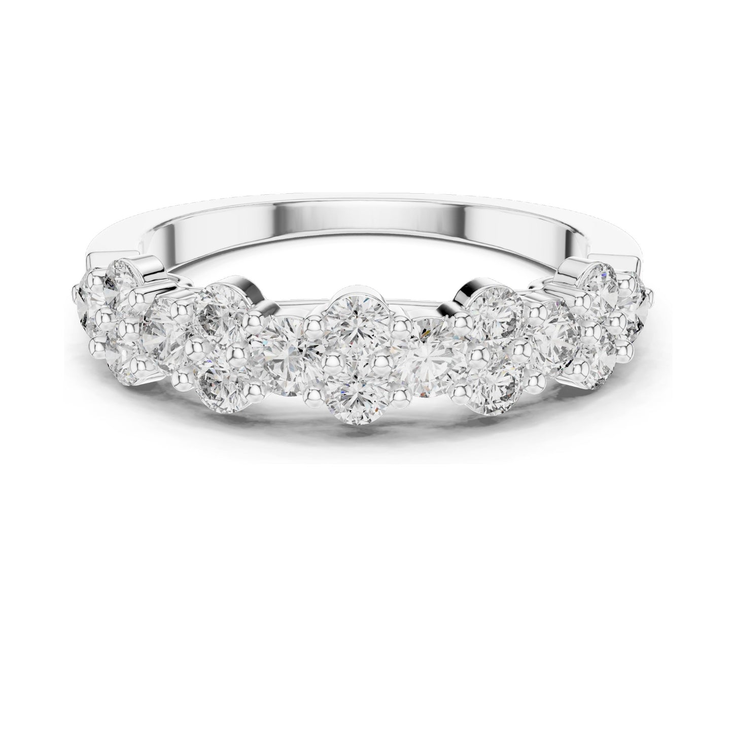 0.93 CT Round Brilliant Lab Diamond Eternity Band Ring for Women | VVS-VS EF Clarity | 18KT, 14KT, 10KT Gold & 925 Silver | Rose, Yellow, White Gold & Moissanite Options