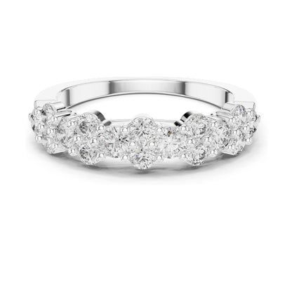 0.93 CT Round Brilliant Lab Diamond Eternity Band Ring for Women | VVS-VS EF Clarity | 18KT, 14KT, 10KT Gold & 925 Silver | Rose, Yellow, White Gold & Moissanite Options