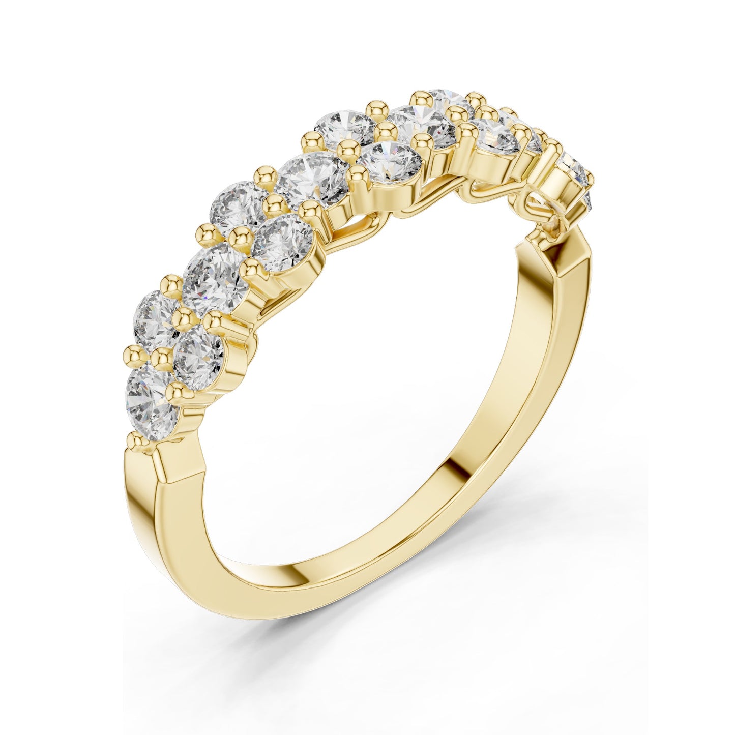 0.93 CT Round Brilliant Lab Diamond Eternity Band Ring for Women | VVS-VS EF Clarity | 18KT, 14KT, 10KT Gold & 925 Silver | Rose, Yellow, White Gold & Moissanite Options