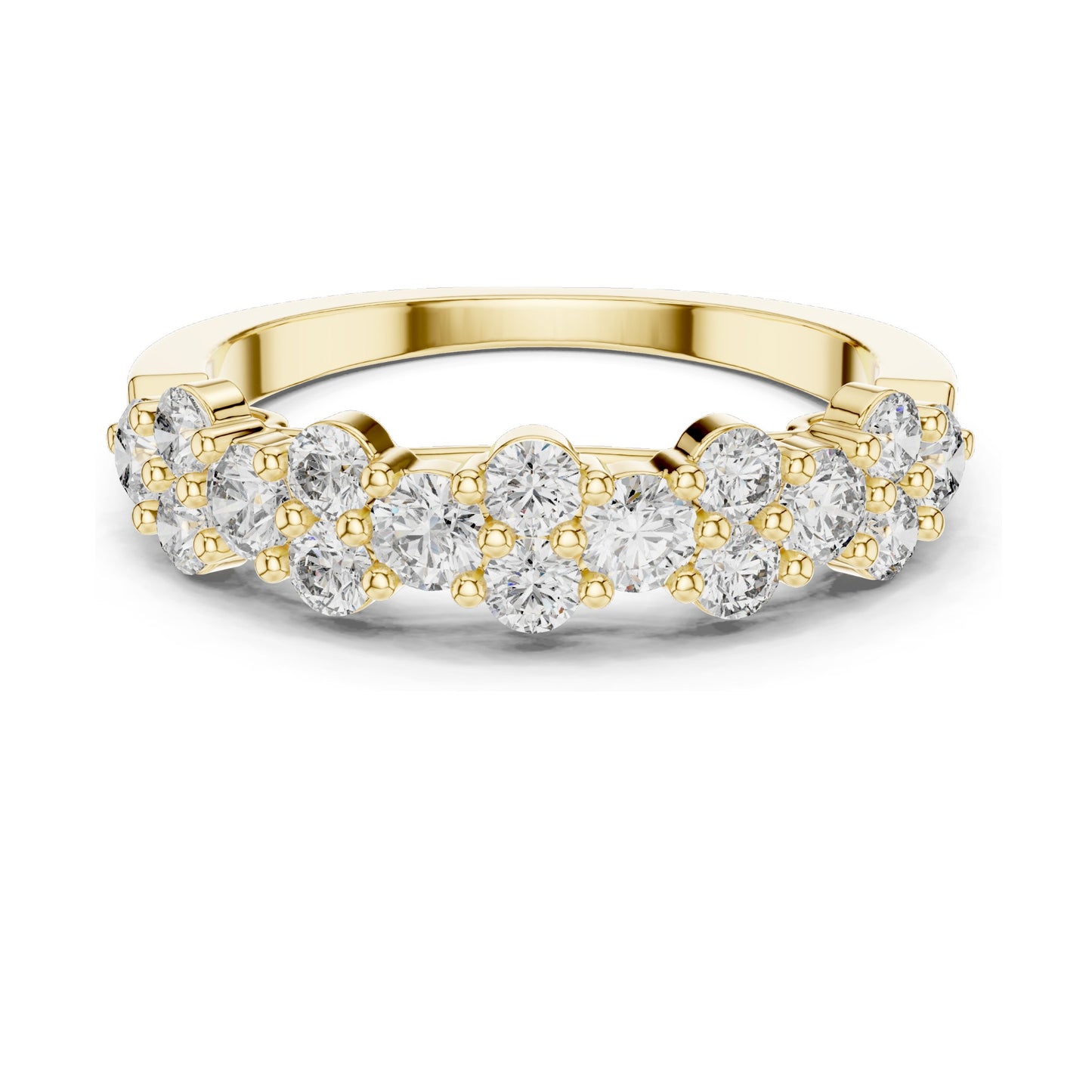 0.93 CT Round Brilliant Lab Diamond Eternity Band Ring for Women | VVS-VS EF Clarity | 18KT, 14KT, 10KT Gold & 925 Silver | Rose, Yellow, White Gold & Moissanite Options