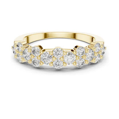 0.93 CT Round Brilliant Lab Diamond Eternity Band Ring for Women | VVS-VS EF Clarity | 18KT, 14KT, 10KT Gold & 925 Silver | Rose, Yellow, White Gold & Moissanite Options