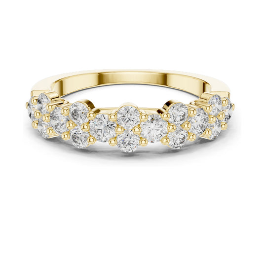0.93 CT Round Brilliant Lab Diamond Eternity Band Ring for Women | VVS-VS EF Clarity | 18KT, 14KT, 10KT Gold & 925 Silver | Rose, Yellow, White Gold & Moissanite Options