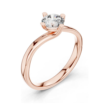 0.50 CT Round Brilliant Lab Diamond Solitaire Ring for Women | VVS-VS EF Clarity | 18KT, 14KT, 10KT Gold & 925 Silver | Rose, Yellow, White Gold & Moissanite Options