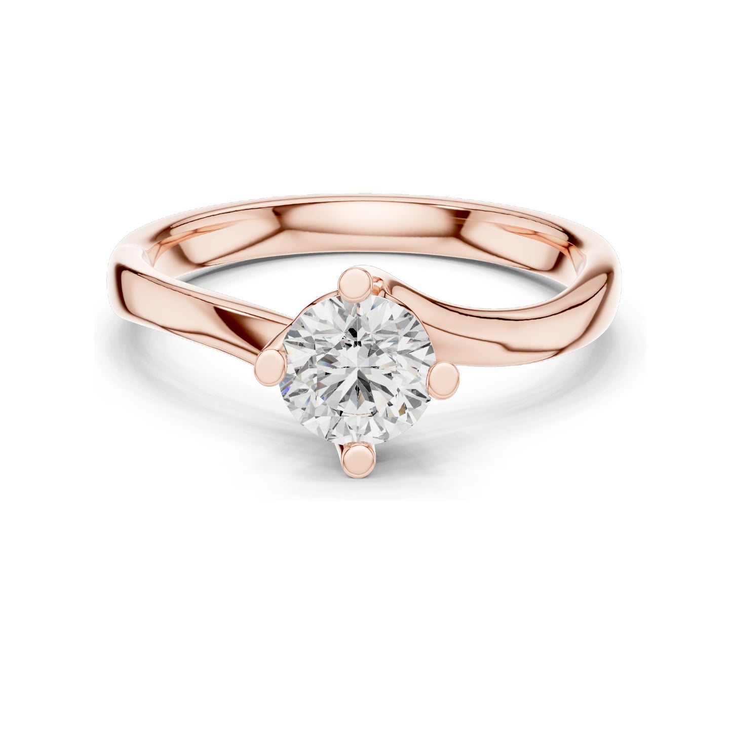 0.50 CT Round Brilliant Lab Diamond Solitaire Ring for Women | VVS-VS EF Clarity | 18KT, 14KT, 10KT Gold & 925 Silver | Rose, Yellow, White Gold & Moissanite Options