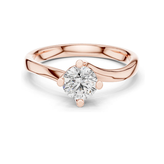 0.50 CT Round Brilliant Lab Diamond Solitaire Ring for Women | VVS-VS EF Clarity | 18KT, 14KT, 10KT Gold & 925 Silver | Rose, Yellow, White Gold & Moissanite Options