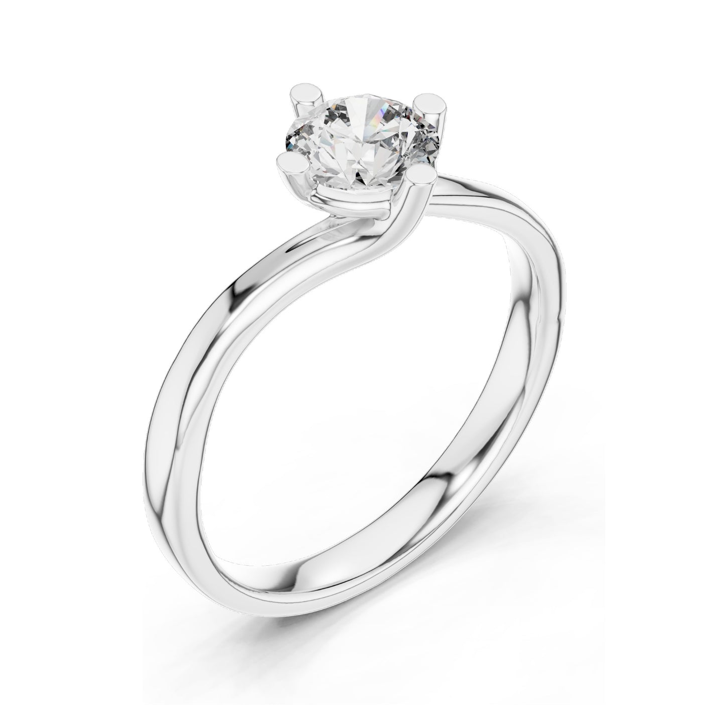 0.50 CT Round Brilliant Lab Diamond Solitaire Ring for Women | VVS-VS EF Clarity | 18KT, 14KT, 10KT Gold & 925 Silver | Rose, Yellow, White Gold & Moissanite Options