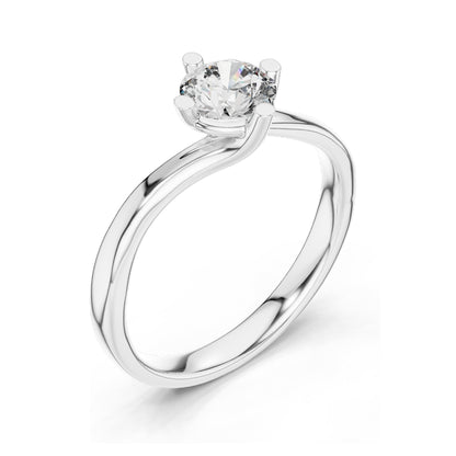 0.50 CT Round Brilliant Lab Diamond Solitaire Ring for Women | VVS-VS EF Clarity | 18KT, 14KT, 10KT Gold & 925 Silver | Rose, Yellow, White Gold & Moissanite Options