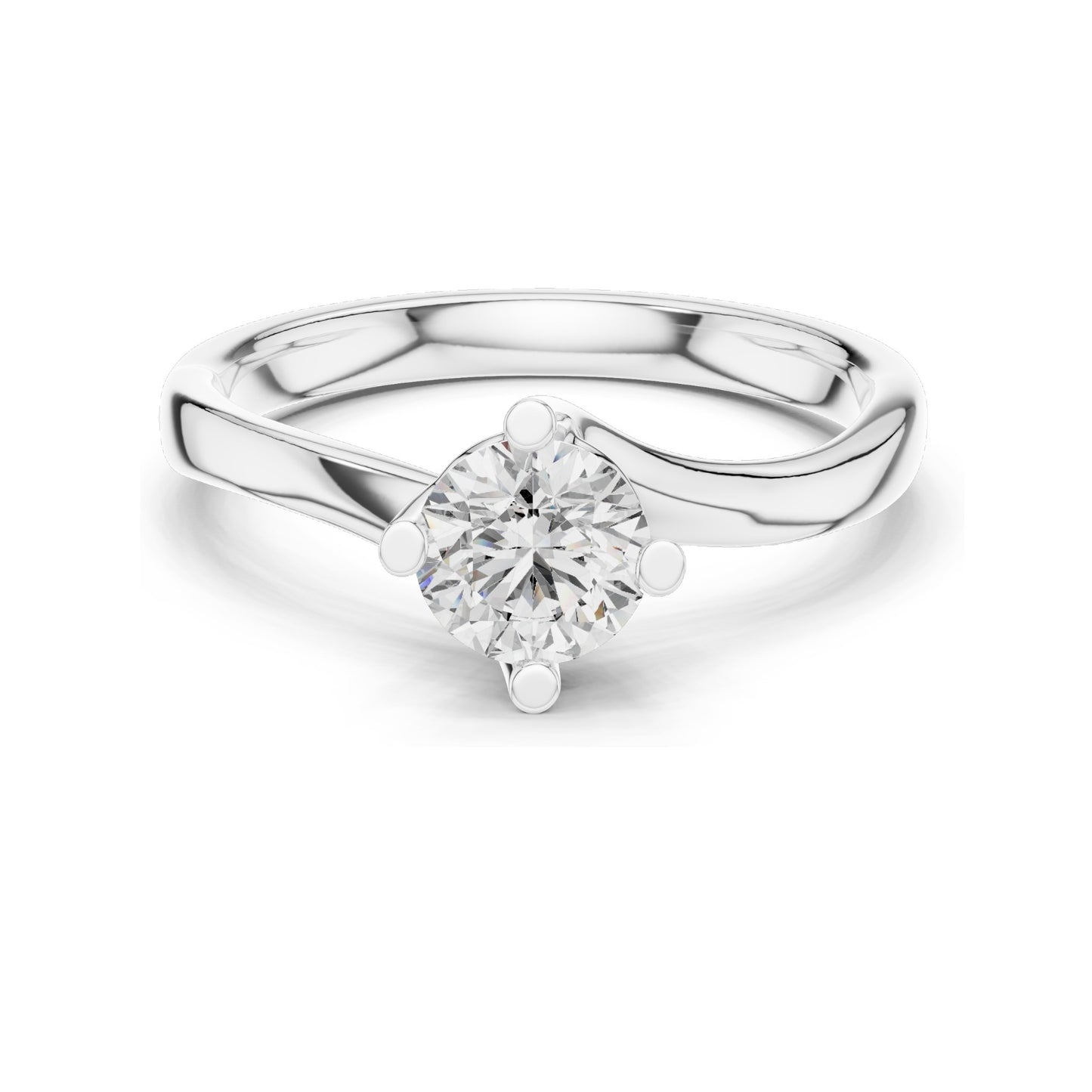 0.50 CT Round Brilliant Lab Diamond Solitaire Ring for Women | VVS-VS EF Clarity | 18KT, 14KT, 10KT Gold & 925 Silver | Rose, Yellow, White Gold & Moissanite Options
