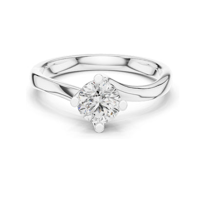 0.50 CT Round Brilliant Lab Diamond Solitaire Ring for Women | VVS-VS EF Clarity | 18KT, 14KT, 10KT Gold & 925 Silver | Rose, Yellow, White Gold & Moissanite Options