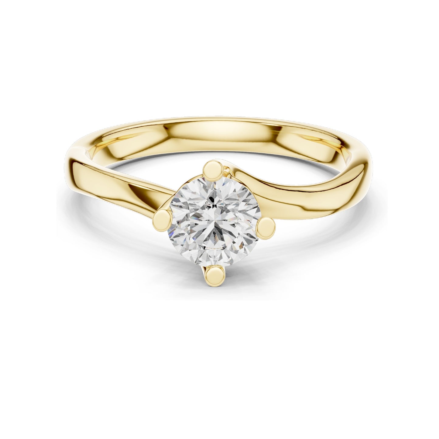 0.50 CT Round Brilliant Lab Diamond Solitaire Ring for Women | VVS-VS EF Clarity | 18KT, 14KT, 10KT Gold & 925 Silver | Rose, Yellow, White Gold & Moissanite Options