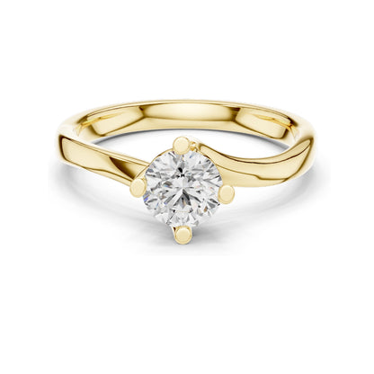0.50 CT Round Brilliant Lab Diamond Solitaire Ring for Women | VVS-VS EF Clarity | 18KT, 14KT, 10KT Gold & 925 Silver | Rose, Yellow, White Gold & Moissanite Options
