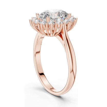 2.56 CT Pear-Shaped Lab Diamond Halo Ring for Women | VVS-VS EF Clarity | 18KT, 14KT, 10KT Gold & 925 Silver | Rose, Yellow, White Gold & Moissanite Options