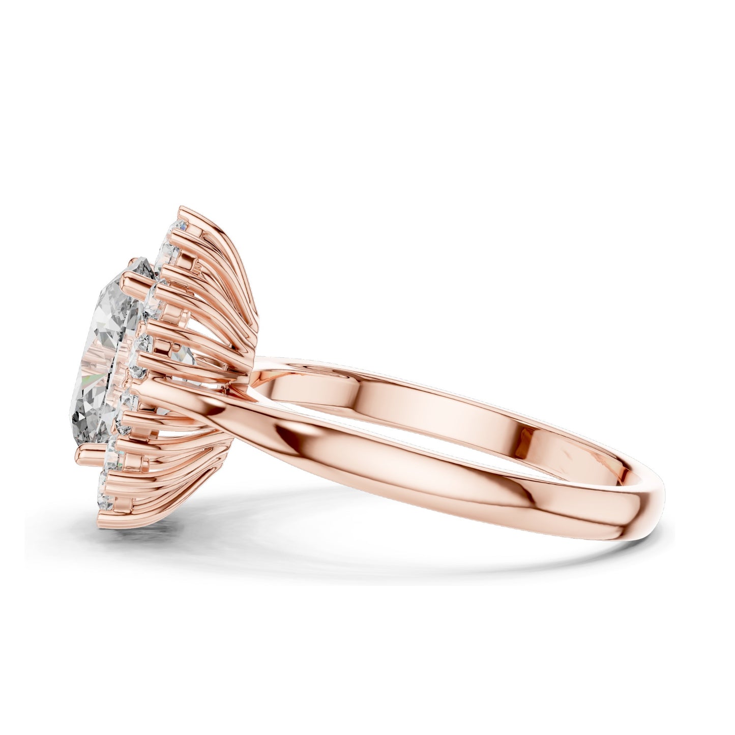 2.56 CT Pear-Shaped Lab Diamond Halo Ring for Women | VVS-VS EF Clarity | 18KT, 14KT, 10KT Gold & 925 Silver | Rose, Yellow, White Gold & Moissanite Options