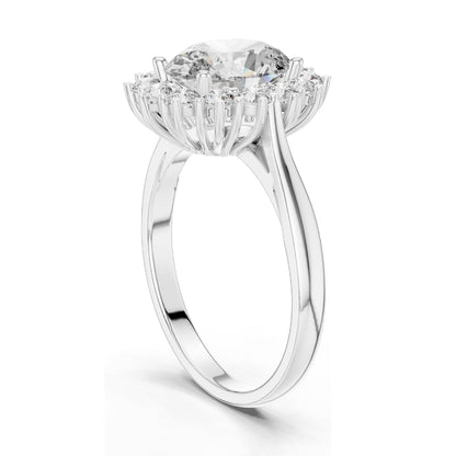 2.56 CT Pear-Shaped Lab Diamond Halo Ring for Women | VVS-VS EF Clarity | 18KT, 14KT, 10KT Gold & 925 Silver | Rose, Yellow, White Gold & Moissanite Options
