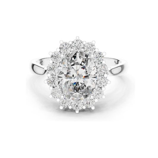 2.56 CT Pear-Shaped Lab Diamond Halo Ring for Women | VVS-VS EF Clarity | 18KT, 14KT, 10KT Gold & 925 Silver | Rose, Yellow, White Gold & Moissanite Options
