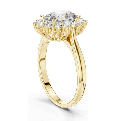 2.56 CT Pear-Shaped Lab Diamond Halo Ring for Women | VVS-VS EF Clarity | 18KT, 14KT, 10KT Gold & 925 Silver | Rose, Yellow, White Gold & Moissanite Options