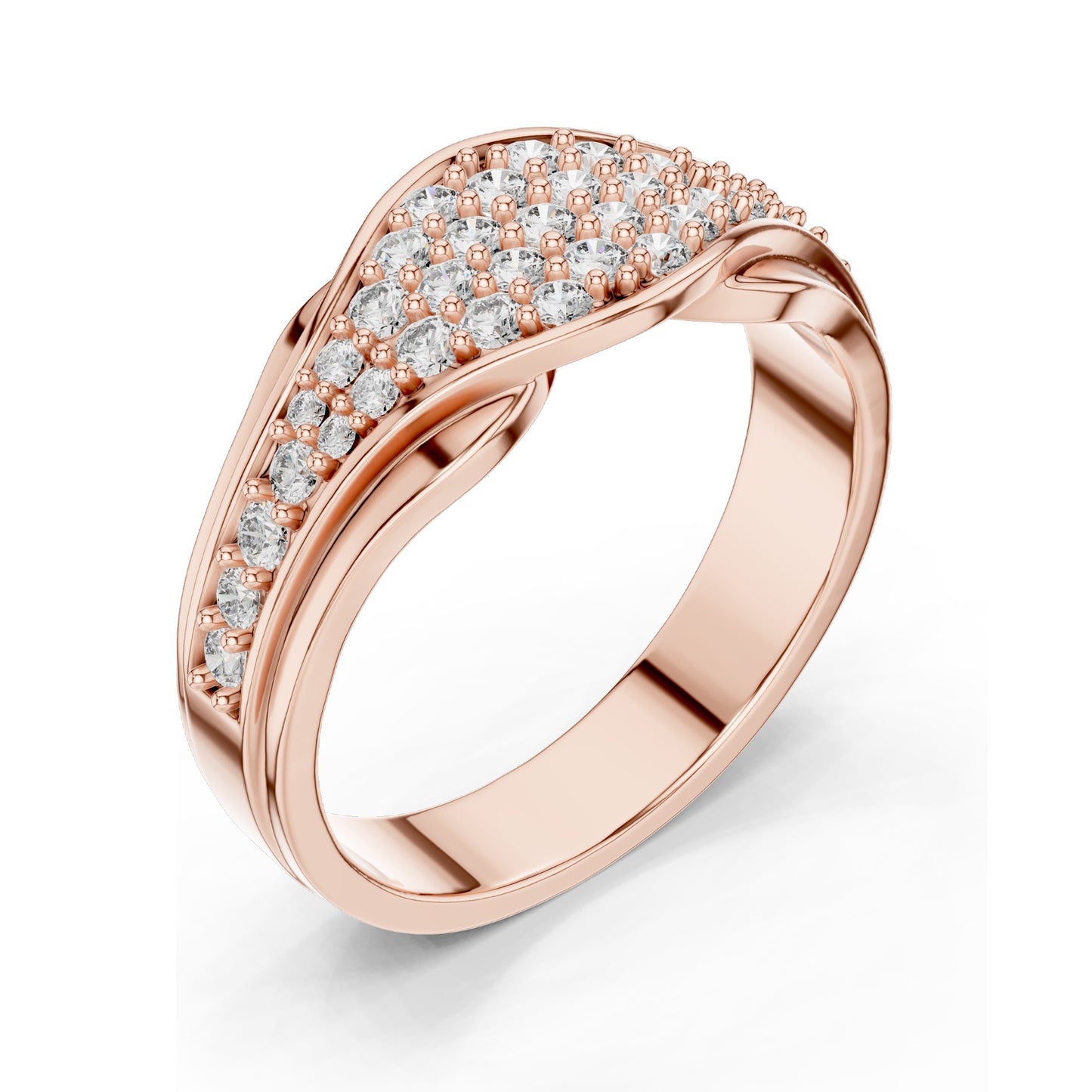 0.49 CT Lab-Grown Diamond Cluster Ring for Women | VVS-VS EF Clarity | 18KT, 14KT, 10KT Gold & 925 Silver | Rose, Yellow, White Gold & Moissanite Options