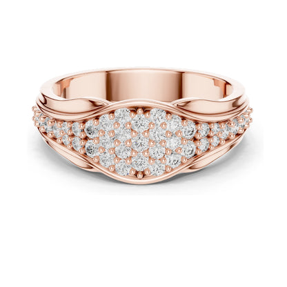 0.49 CT Lab-Grown Diamond Cluster Ring for Women | VVS-VS EF Clarity | 18KT, 14KT, 10KT Gold & 925 Silver | Rose, Yellow, White Gold & Moissanite Options