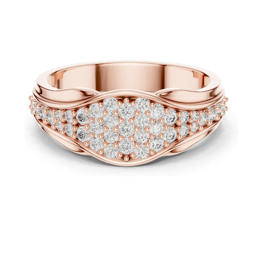 0.49 CT Lab-Grown Diamond Cluster Ring for Women | VVS-VS EF Clarity | 18KT, 14KT, 10KT Gold & 925 Silver | Rose, Yellow, White Gold & Moissanite Options