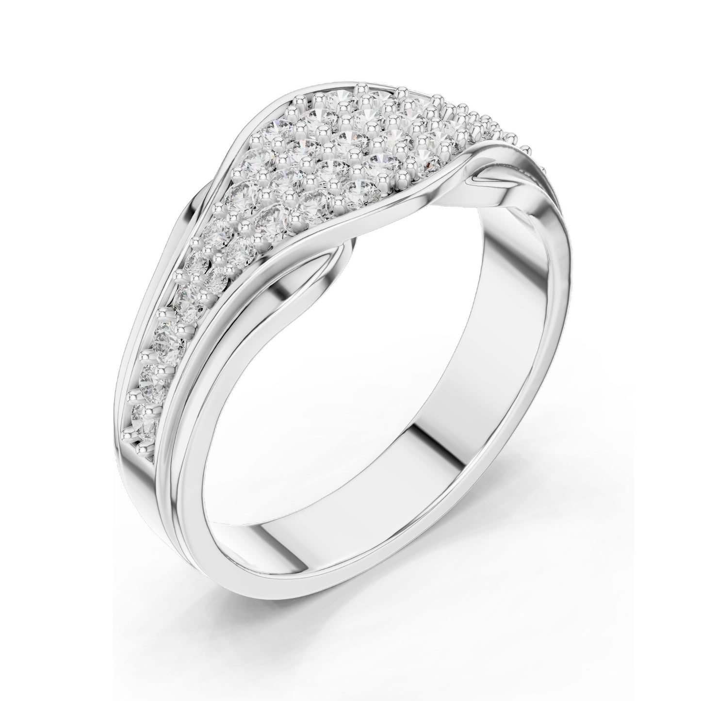 0.49 CT Lab-Grown Diamond Cluster Ring for Women | VVS-VS EF Clarity | 18KT, 14KT, 10KT Gold & 925 Silver | Rose, Yellow, White Gold & Moissanite Options