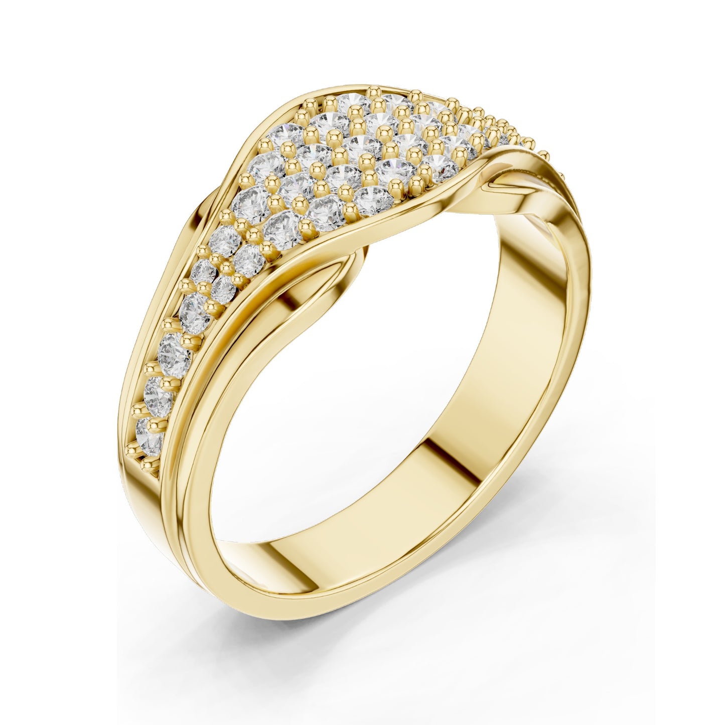0.49 CT Lab-Grown Diamond Cluster Ring for Women | VVS-VS EF Clarity | 18KT, 14KT, 10KT Gold & 925 Silver | Rose, Yellow, White Gold & Moissanite Options