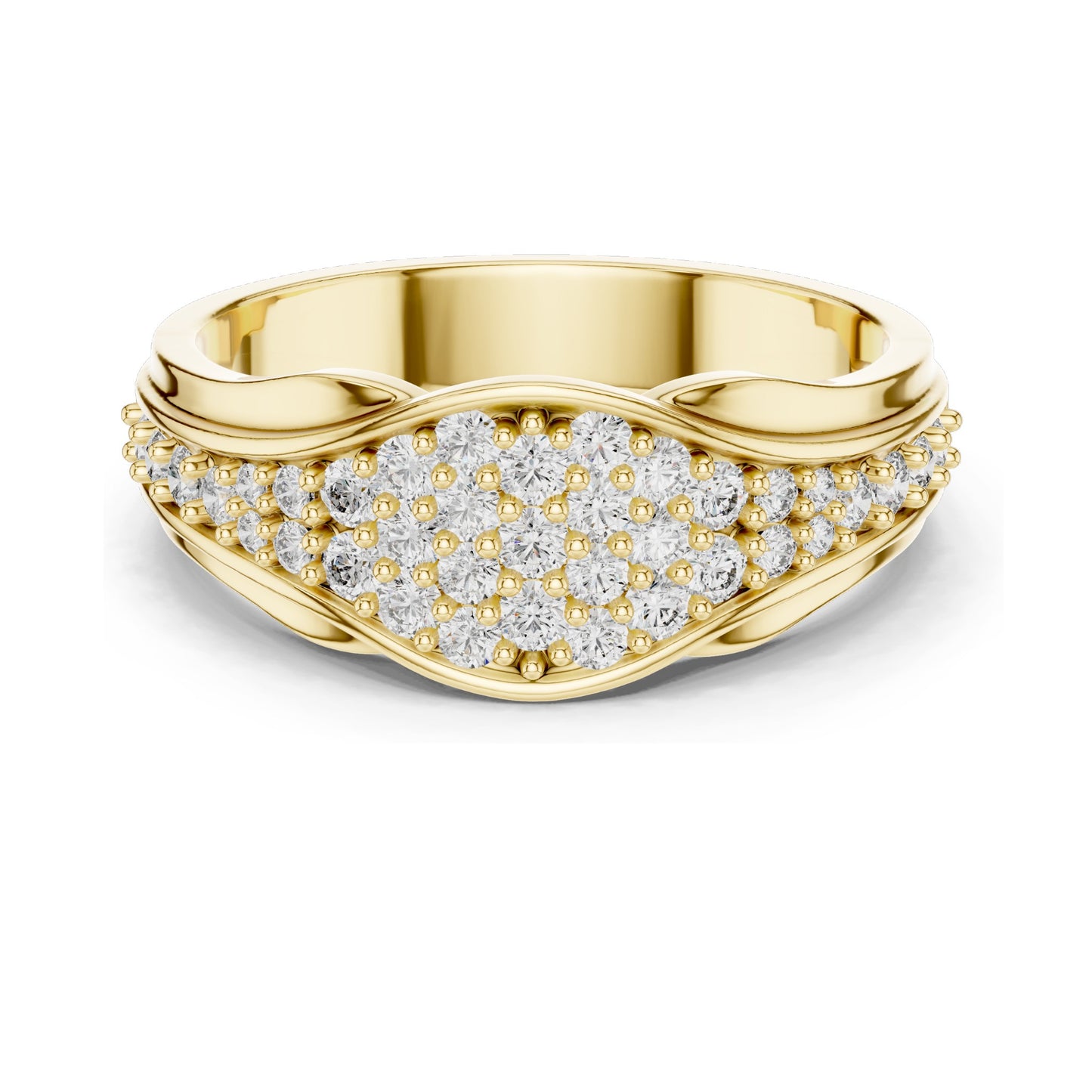 0.49 CT Lab-Grown Diamond Cluster Ring for Women | VVS-VS EF Clarity | 18KT, 14KT, 10KT Gold & 925 Silver | Rose, Yellow, White Gold & Moissanite Options