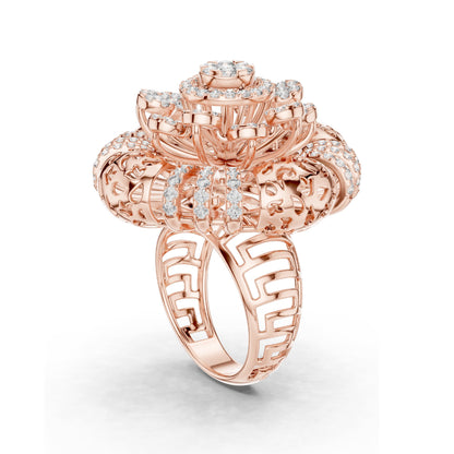 1.98 CT Lab-Grown Diamond Floral Cluster Ring for Women | VVS-VS EF Clarity | 18KT, 14KT, 10KT Gold & 925 Silver | Rose, Yellow, White Gold & Moissanite Options