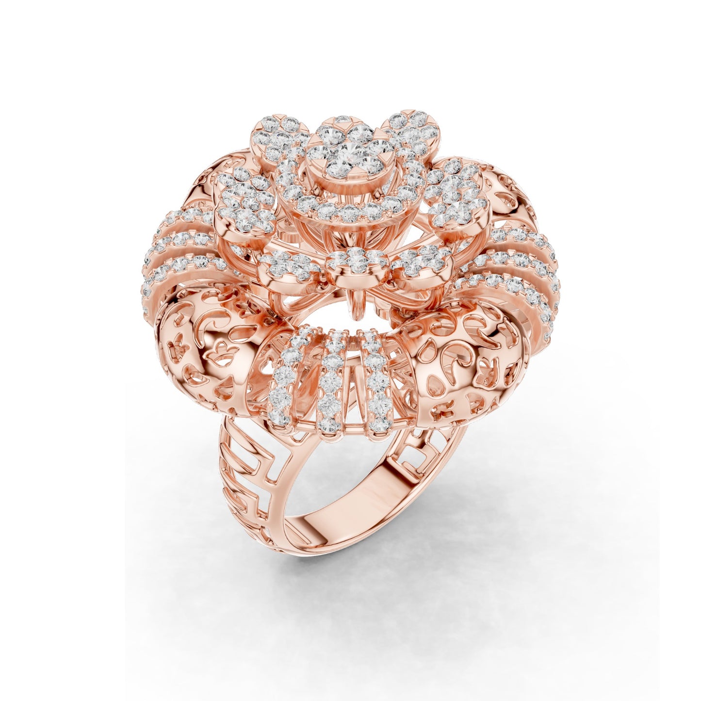 1.98 CT Lab-Grown Diamond Floral Cluster Ring for Women | VVS-VS EF Clarity | 18KT, 14KT, 10KT Gold & 925 Silver | Rose, Yellow, White Gold & Moissanite Options