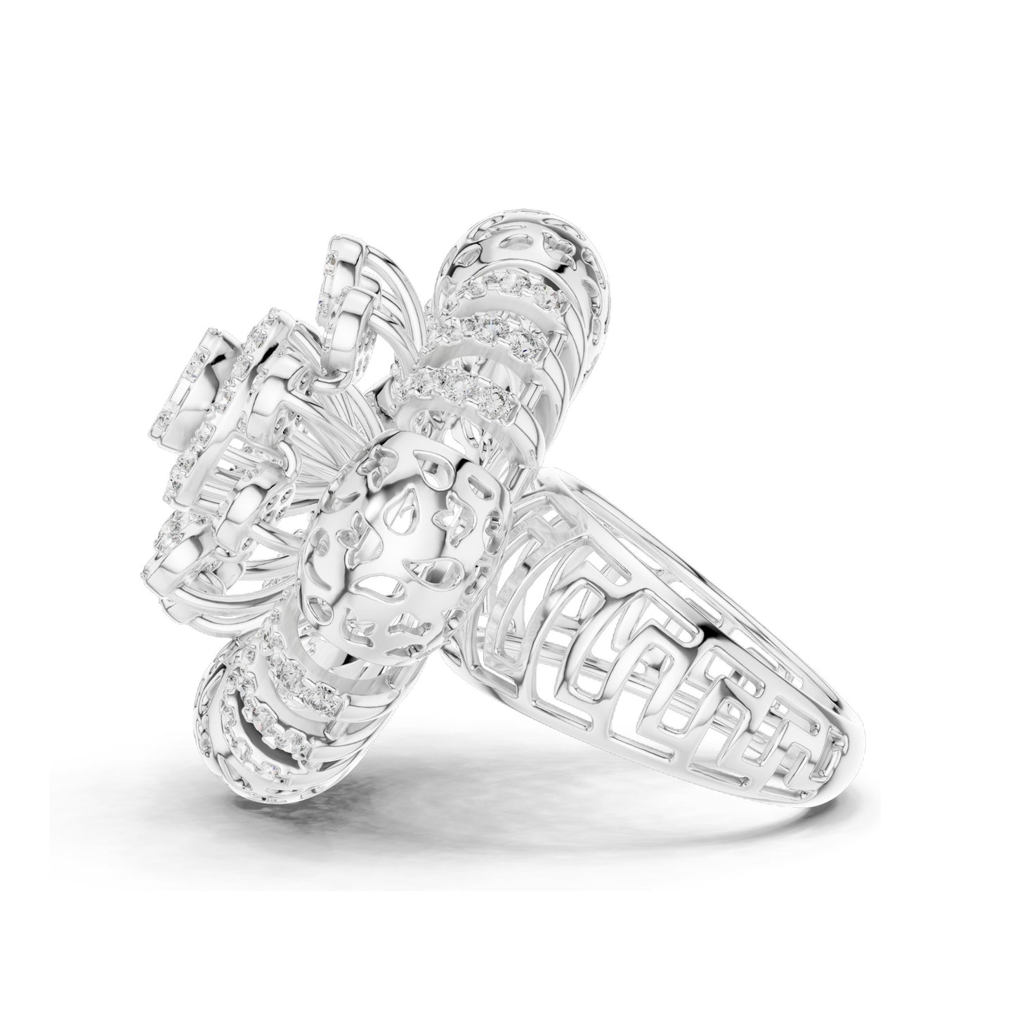 1.98 CT Lab-Grown Diamond Floral Cluster Ring for Women | VVS-VS EF Clarity | 18KT, 14KT, 10KT Gold & 925 Silver | Rose, Yellow, White Gold & Moissanite Options
