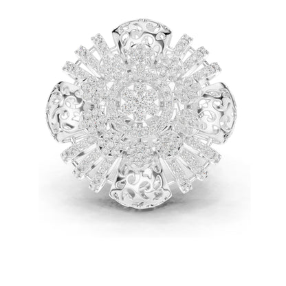 1.98 CT Lab-Grown Diamond Floral Cluster Ring for Women | VVS-VS EF Clarity | 18KT, 14KT, 10KT Gold & 925 Silver | Rose, Yellow, White Gold & Moissanite Options