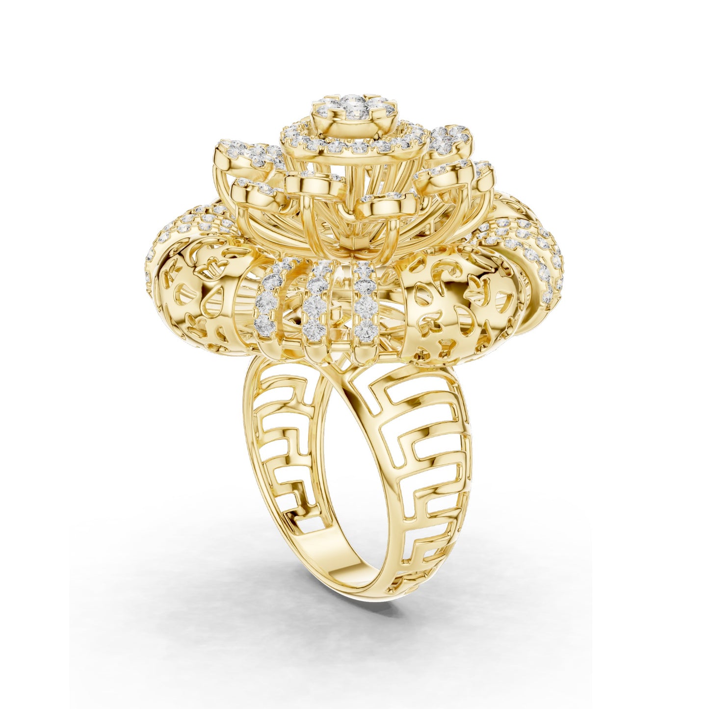 1.98 CT Lab-Grown Diamond Floral Cluster Ring for Women | VVS-VS EF Clarity | 18KT, 14KT, 10KT Gold & 925 Silver | Rose, Yellow, White Gold & Moissanite Options