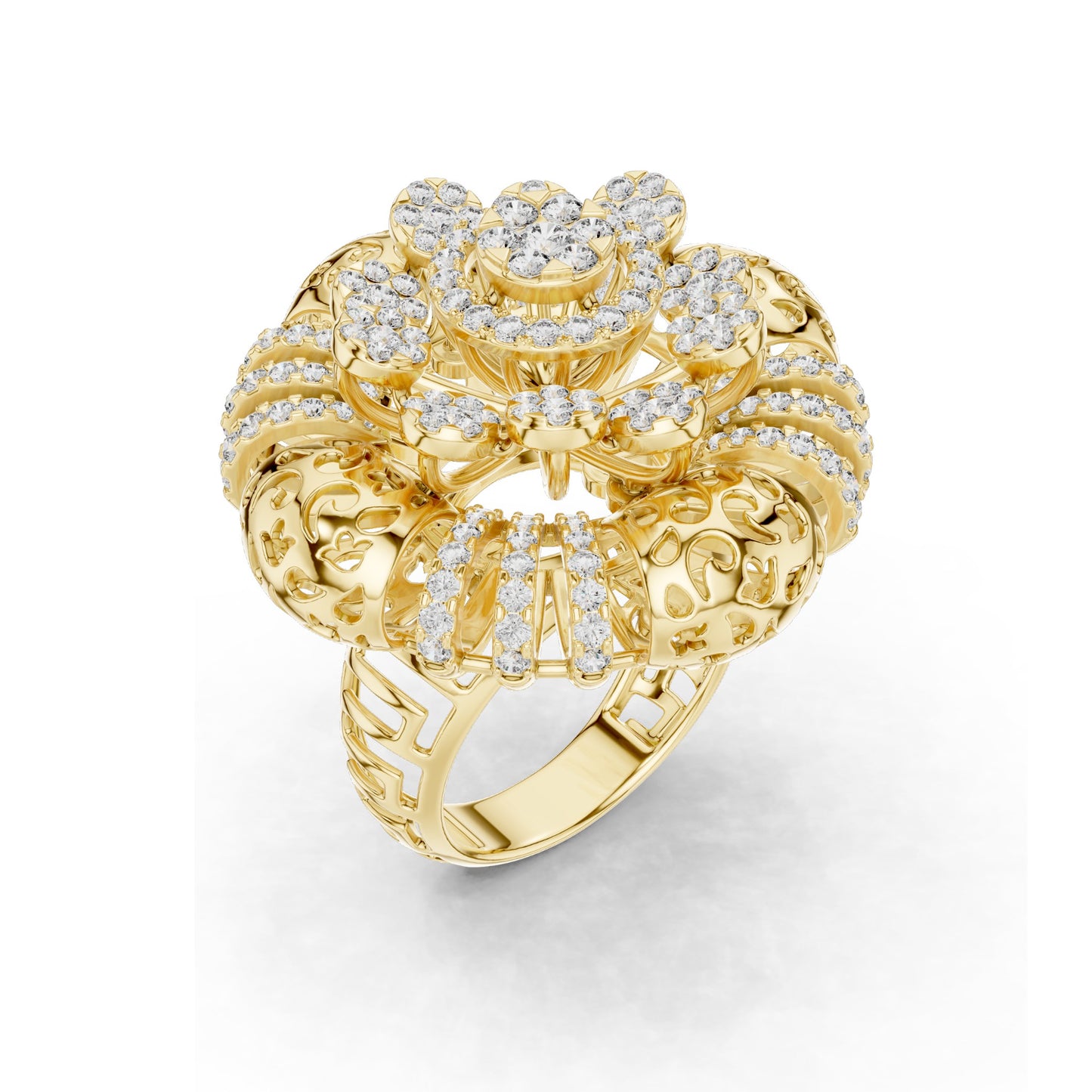 1.98 CT Lab-Grown Diamond Floral Cluster Ring for Women | VVS-VS EF Clarity | 18KT, 14KT, 10KT Gold & 925 Silver | Rose, Yellow, White Gold & Moissanite Options
