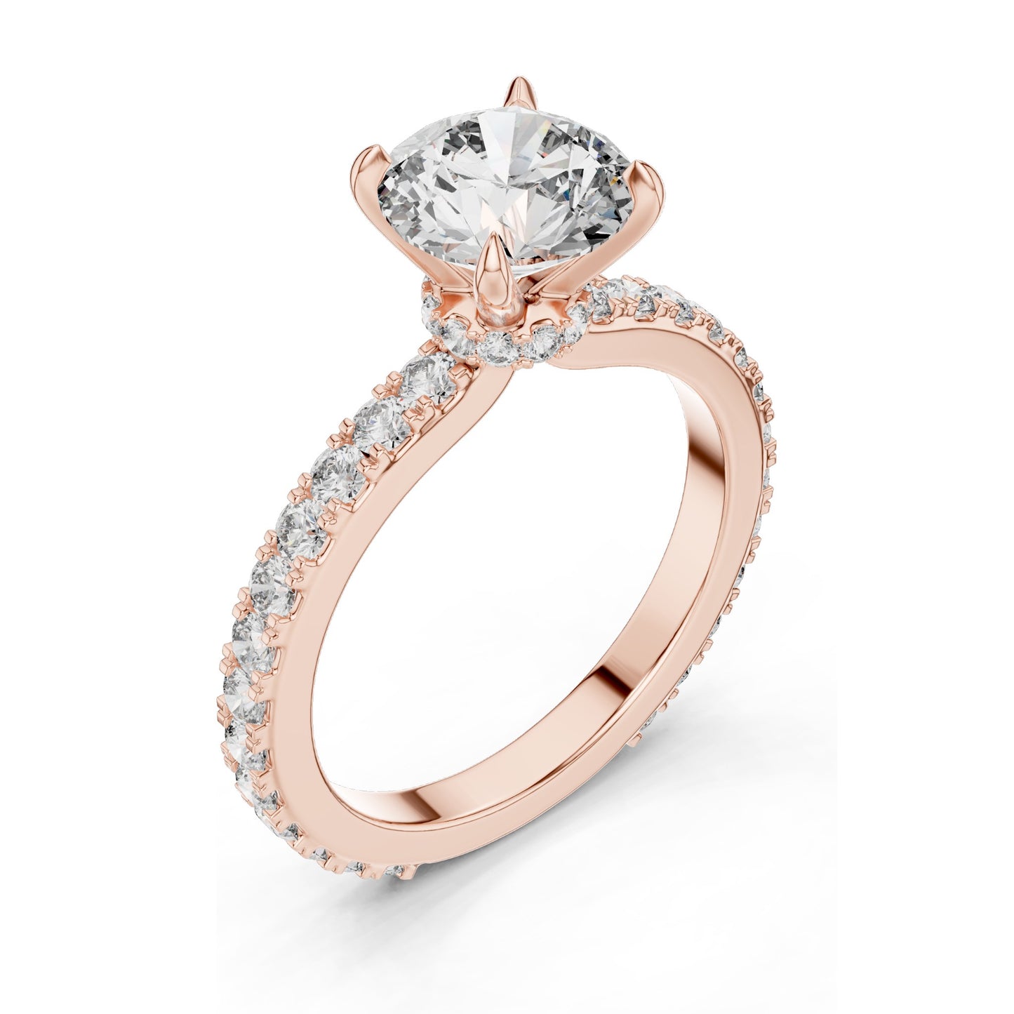 1.62 CT Lab-Grown Round Brilliant Cut Diamond Engagement Ring | VVS-VS EF Clarity | 18KT, 14KT, 10KT Gold & 925 Silver | Rose, Yellow, White Gold & Moissanite Options