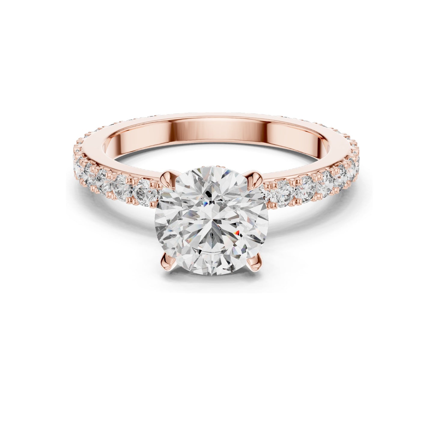 1.62 CT Lab-Grown Round Brilliant Cut Diamond Engagement Ring | VVS-VS EF Clarity | 18KT, 14KT, 10KT Gold & 925 Silver | Rose, Yellow, White Gold & Moissanite Options