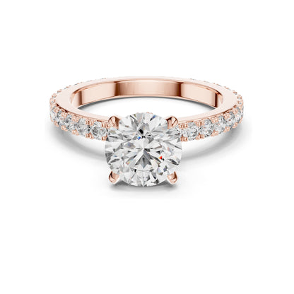 1.62 CT Lab-Grown Round Brilliant Cut Diamond Engagement Ring | VVS-VS EF Clarity | 18KT, 14KT, 10KT Gold & 925 Silver | Rose, Yellow, White Gold & Moissanite Options