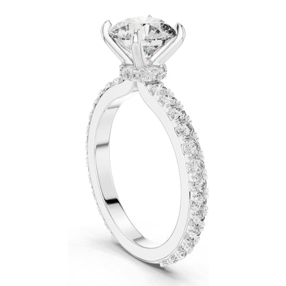 1.62 CT Lab-Grown Round Brilliant Cut Diamond Engagement Ring | VVS-VS EF Clarity | 18KT, 14KT, 10KT Gold & 925 Silver | Rose, Yellow, White Gold & Moissanite Options