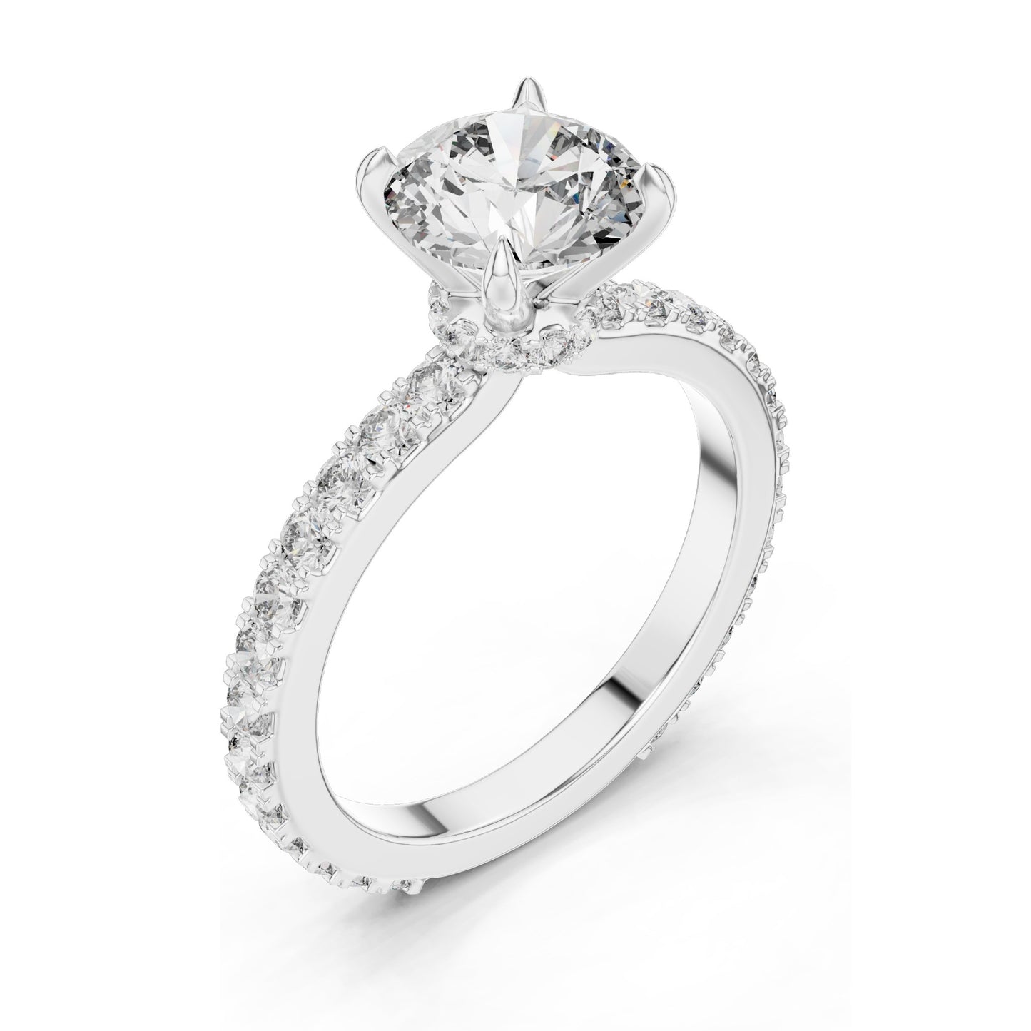 1.62 CT Lab-Grown Round Brilliant Cut Diamond Engagement Ring | VVS-VS EF Clarity | 18KT, 14KT, 10KT Gold & 925 Silver | Rose, Yellow, White Gold & Moissanite Options