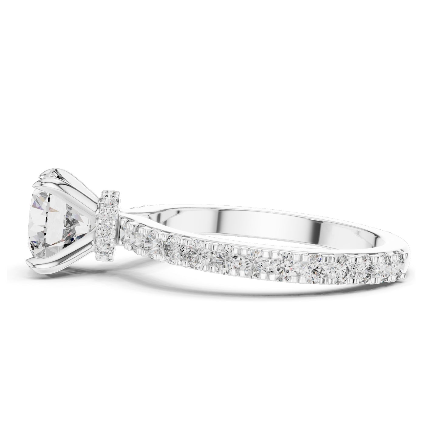 1.62 CT Lab-Grown Round Brilliant Cut Diamond Engagement Ring | VVS-VS EF Clarity | 18KT, 14KT, 10KT Gold & 925 Silver | Rose, Yellow, White Gold & Moissanite Options